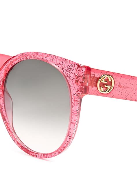 gucci pink glasses frame|Gucci round pink sunglasses.